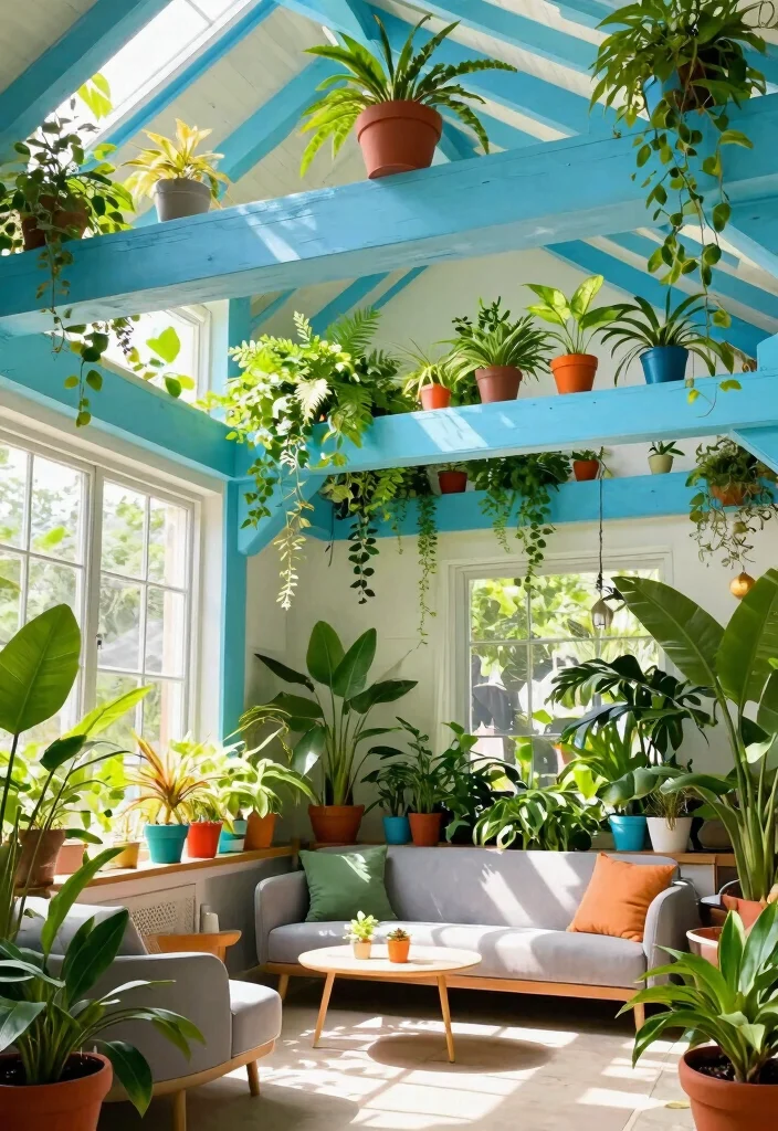 15 Vaulted Ceiling Beams Ideas That Make Low Ceilings Feel Taller - 4. Painted Beams for a Pop of Color 1
