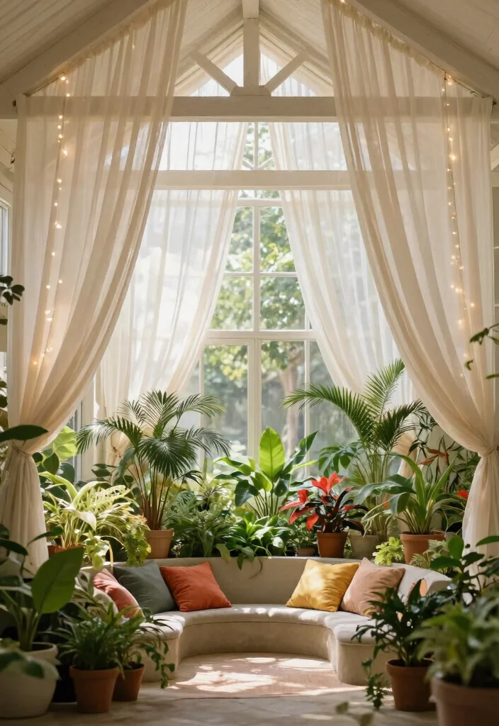 15 Vaulted Ceiling Beams Ideas That Make Low Ceilings Feel Taller - 9. Soft Drapery around Beams 1