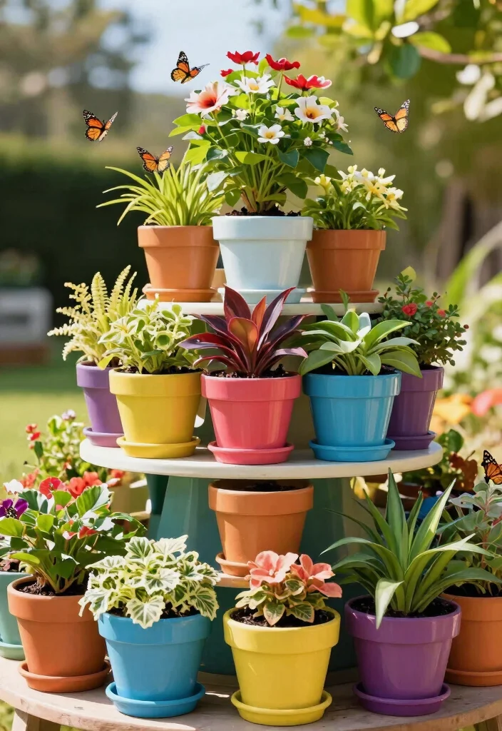 18 Raised Garden Bed Ideas That Don't Need Carpentry Skills - 17. Tiered Container Gardens 1