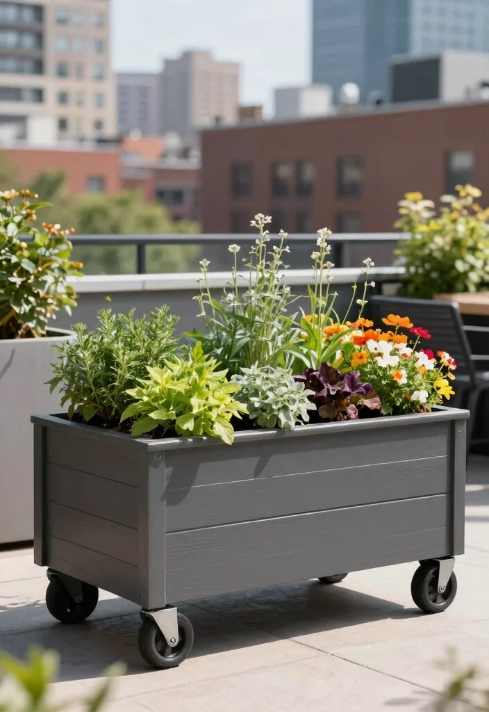18 Raised Garden Bed Ideas That Don't Need Carpentry Skills - 18. Raised Bed with Wheels 1