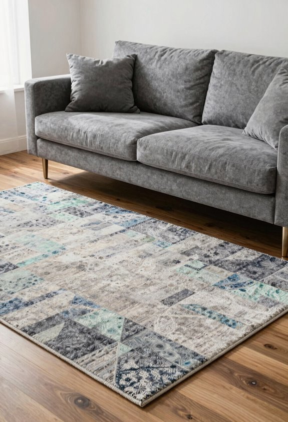 10 Best Rug Colors to Pair With a Grey Couch 3 cool blue accents grounding navy rug