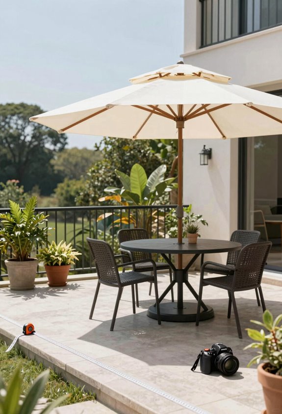 measure outdoor space for shade fit
