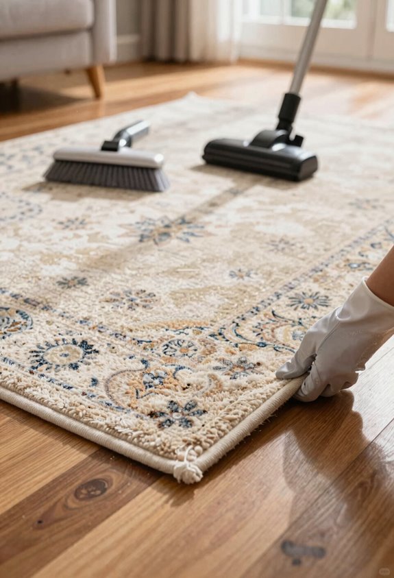 10 Tips for Cleaning Floors With Rugs 4 rotating rug slows wear