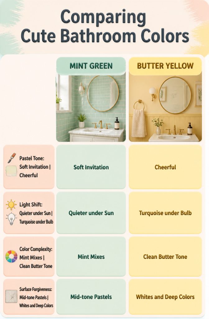 10 Cute Bathroom Ideas for Colorful, Playful Spaces (2026) 12 Bathroom showcasing pastel tiles and soft natural light.