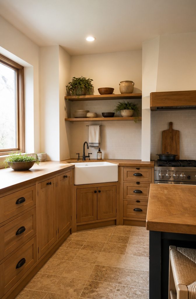 11 End Corner Kitchen Cabinet Ideas That Maximize Space 9 A corner sink cabinet positioned where two runs of cabinets meet.