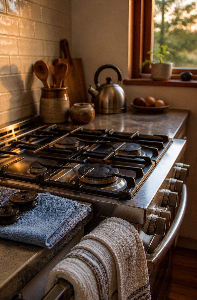 How to Deep Clean a Stove in 7 Steps 8 Assembled stove with burner caps grates and electric coils in place