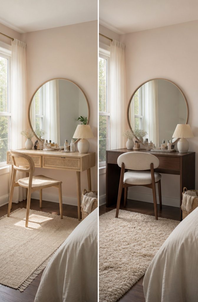 8 Dressing Table Ideas for Bedrooms: Styles for 2026 10 A dressing table positioned by a window for optimal lighting.