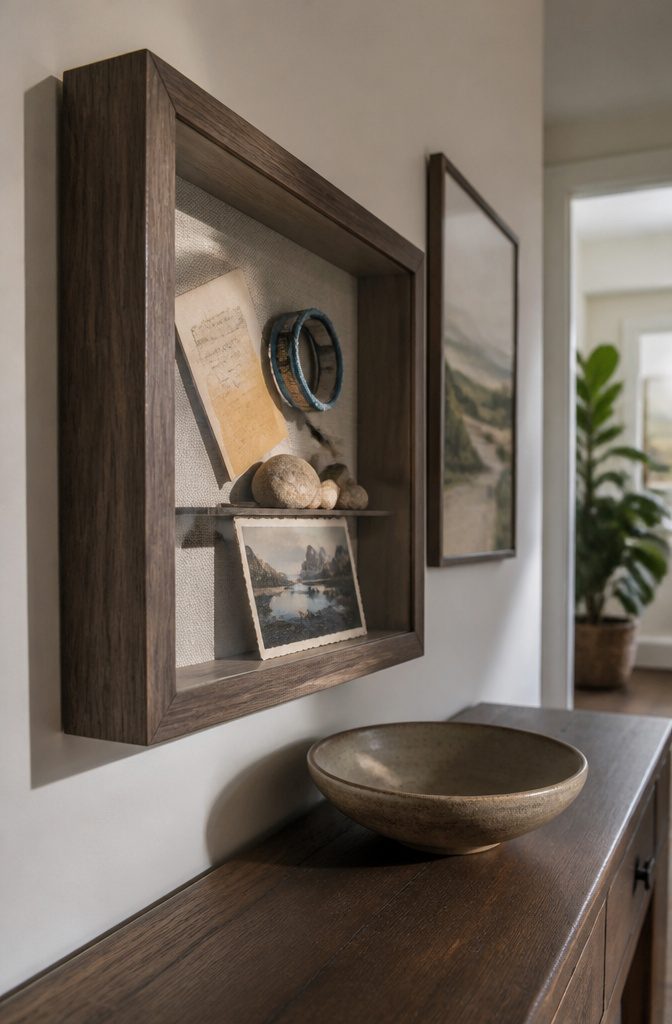 How to Display Trinkets: 18 Ideas for Every Space 7 Shadow box frame displaying layered tickets wristband and small objects