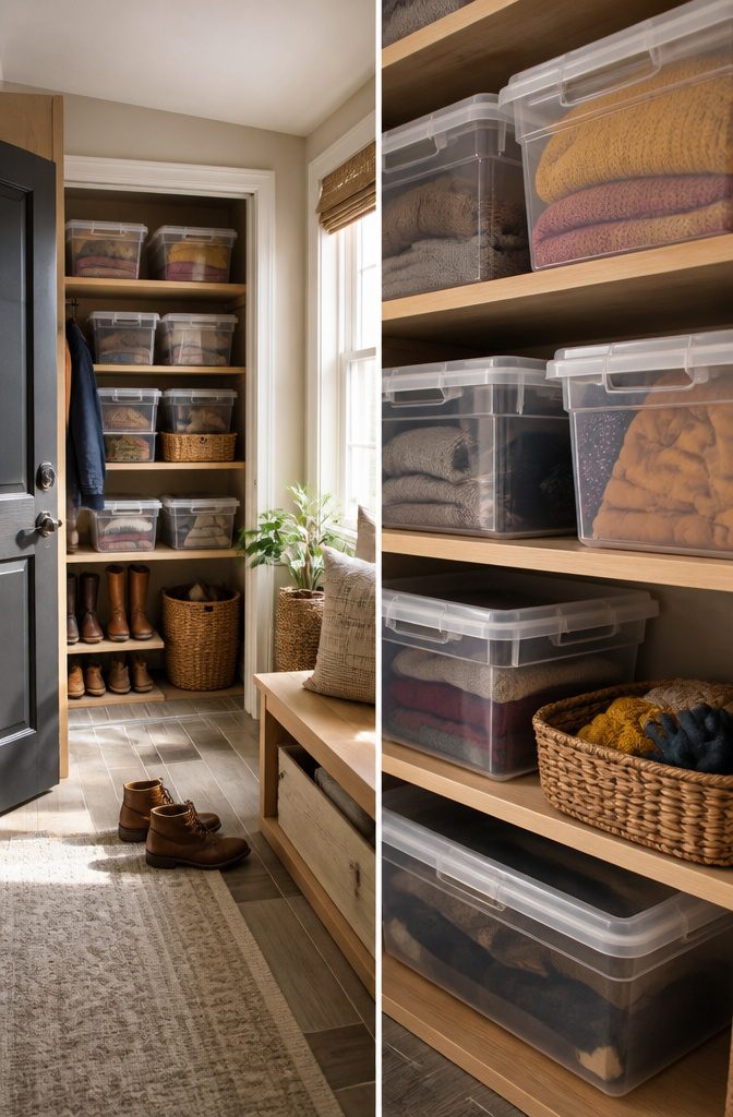 6 Efficient Storage Ideas to Declutter Any Room in 2026 10 A person organizing items in a closet during a reset.