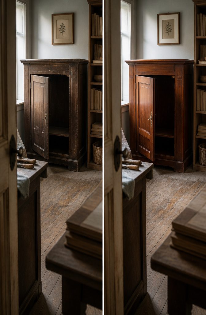 How to Restore Furniture: 6 Steps to Refinish Any Piece 9 Old wooden furniture with original markings and hardware