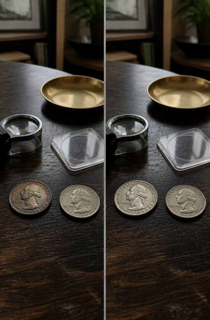 How to Clean Quarters in 5 Steps Without Damage 7 Quarter with visible natural toning on a plain surface